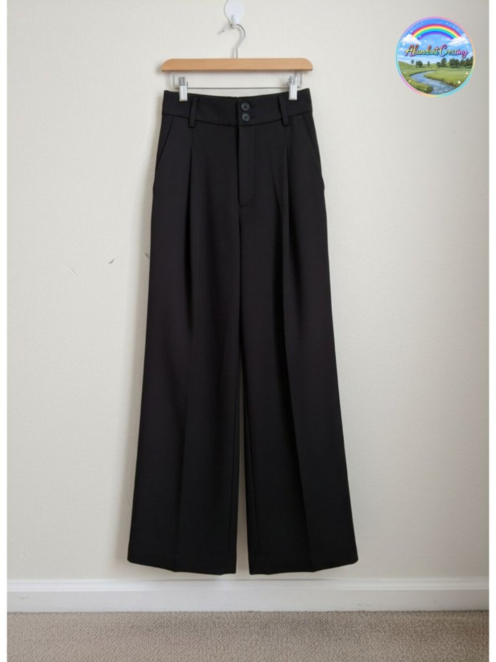High Waisted Wide Leg Dress Pants Loose Fit Palazzo Trousers with Pockets
